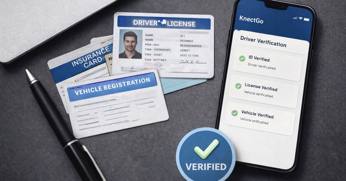 Verified driver and vehicle documents for KnectGo platform